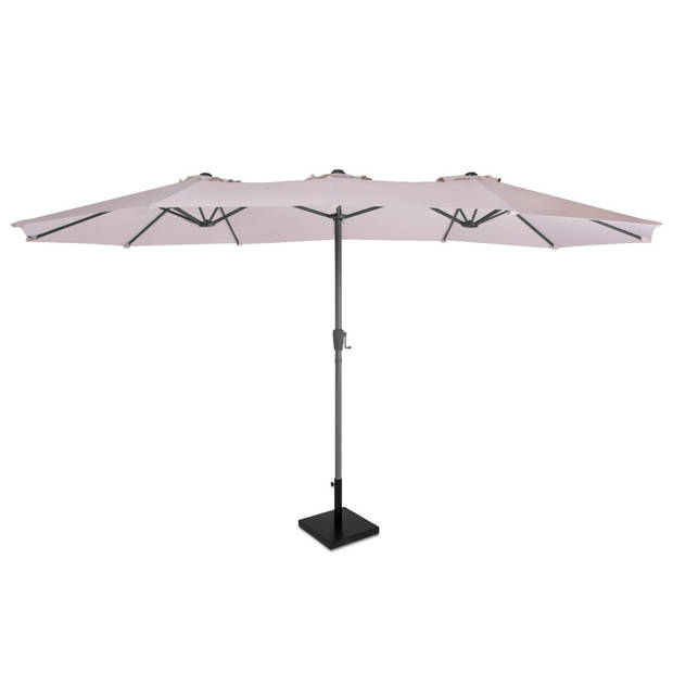 VONROC Premium Parasol Iseo - 460x270cm – Duurzame parasol – combi set incl. parasolvoet van 26 kg – Extra-large - UV w