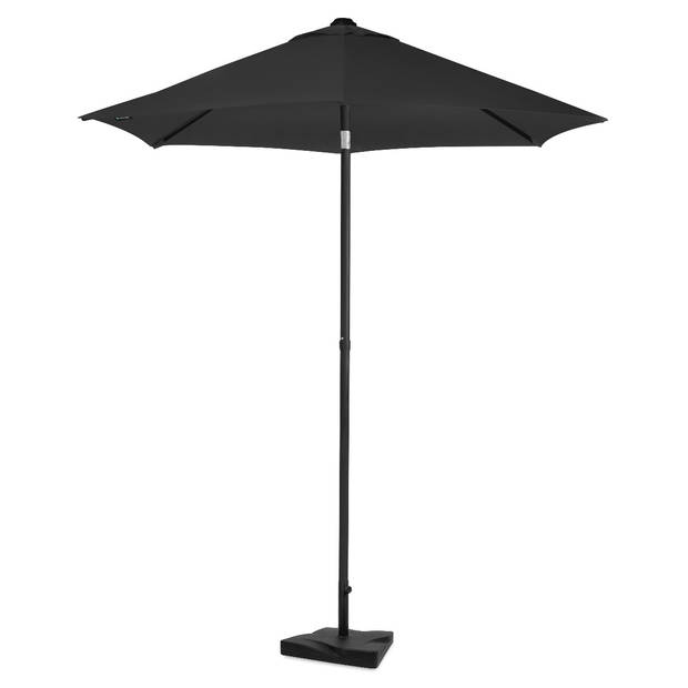 VONROC Parasol Torbole – Ø200cm – Premium Parasol - Antraciet/Zwart Incl. Parasolvoet 20 kg.