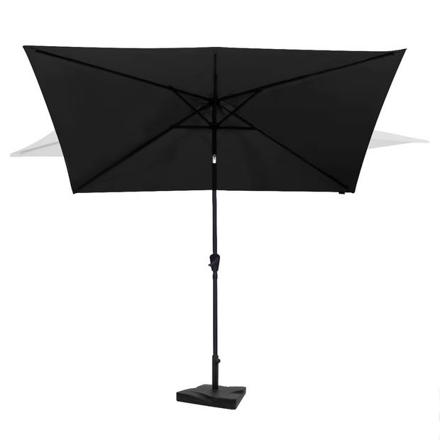 VONROC Premium Parasol Rapallo 200x300cm – Duurzame parasol - combi set incl. parasolvoet van 20 kg - Kantelbaar – UV we