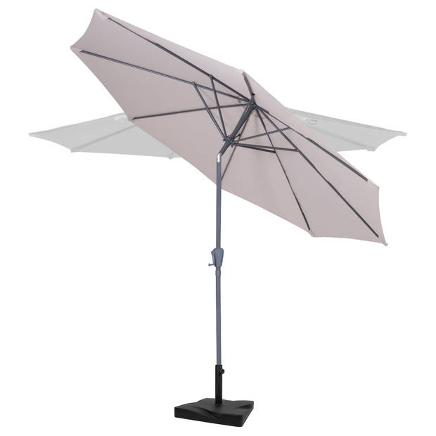 VONROC Premium Stokparasol Recanati Ø300cm – Incl. parasolvoet & beschermhoes - Ronde parasol - Kantelbaar – UV werend d