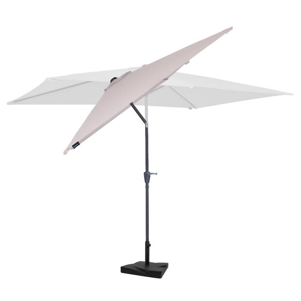 VONROC Parasol Rapallo 200x300cm – Premium parasol – beige Incl. Parasolvoet 20 kg.