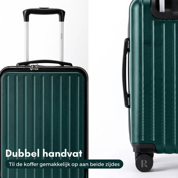 RYER Handbagage Koffer 36L - Dubbel TSA Slot - Extra sterke Rits met Voorvak