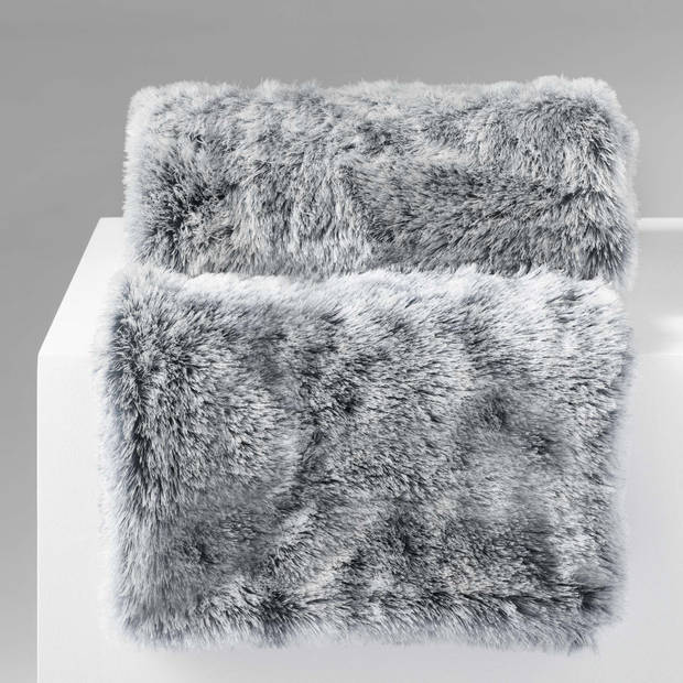 Wicotex Plaid-dekens- kunst bont antartic 180x220cm grijs polyester hoog polig