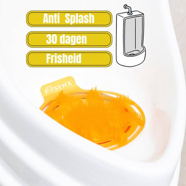 Synx Tools Powerscreen UrinoirMatje 2 Stuks Geel Citrus - urinoirmatten - 30 Dagen Geur - Anti spat mat WC - Toilet Mat