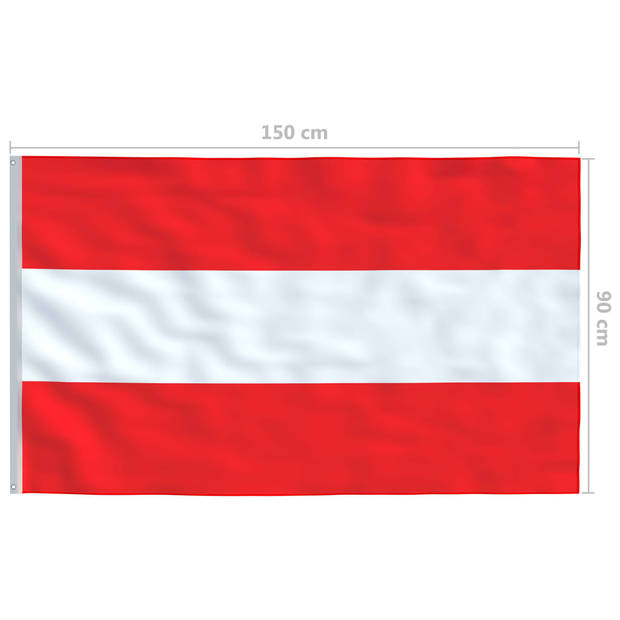 The Living Store Oostenrijkse vlag Buiten - 90 x 150 cm - Duurzaam polyester