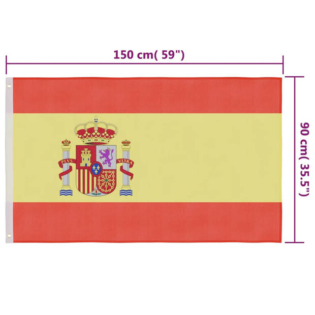 vidaXL Vlag Spanje 90x150 cm