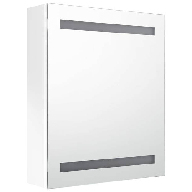 vidaXL Badkamerkast met spiegel en LED 50x14x60 cm glanzend wit