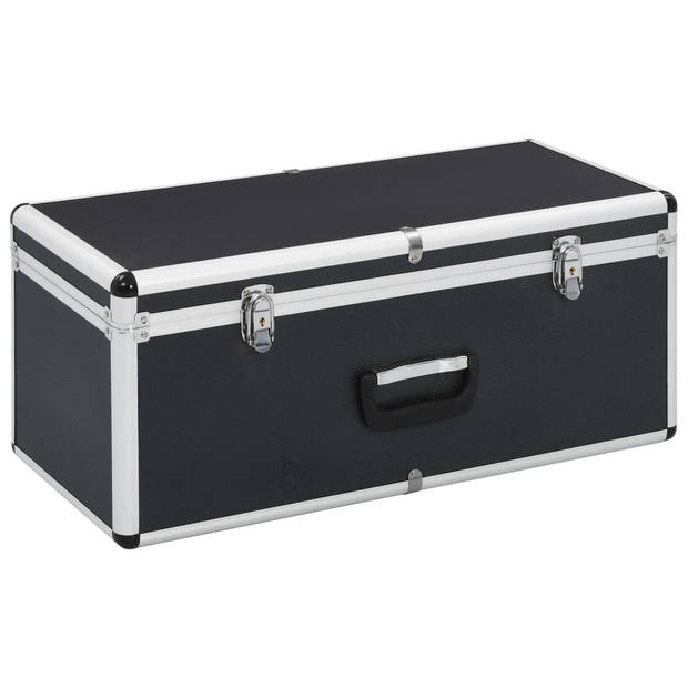 The Living Store Opbergkoffers - Set van 2 - Hout/ABS/Aluminium - 62.5x28x27 cm - 47x23.5x18.5 cm - Krasbestendig