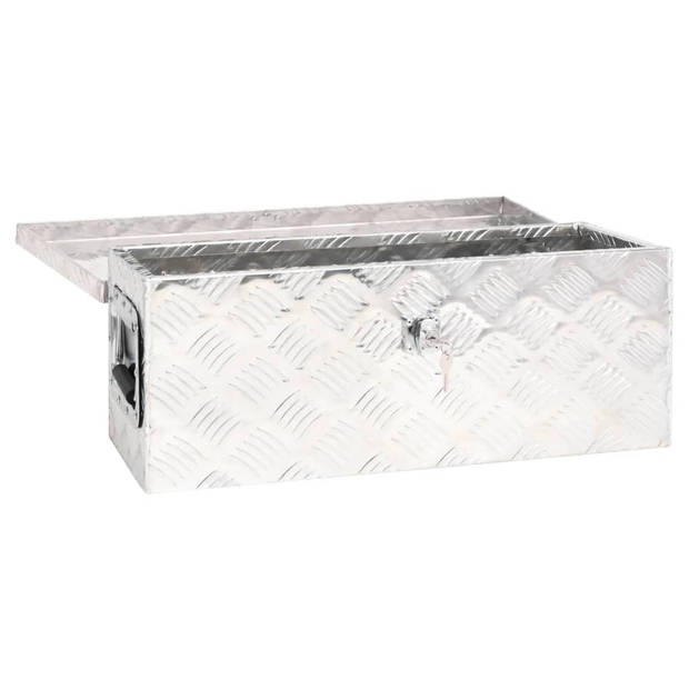 The Living Store Aluminium Opbergbox - 60 x 23.5 x 23 cm - Roestbestendig - Ruime binnenruimte