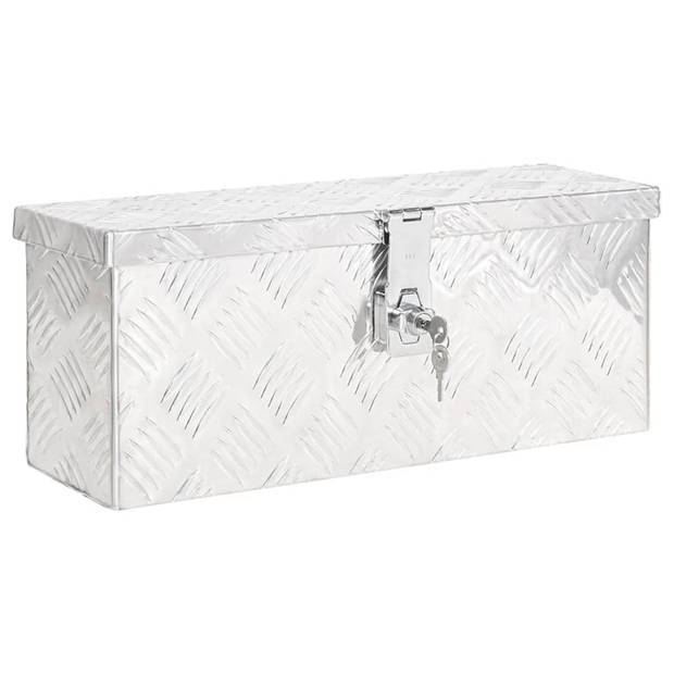 The Living Store Opbergkoffer Aluminium - 50 x 15 x 20.5 cm - Multifunctioneel