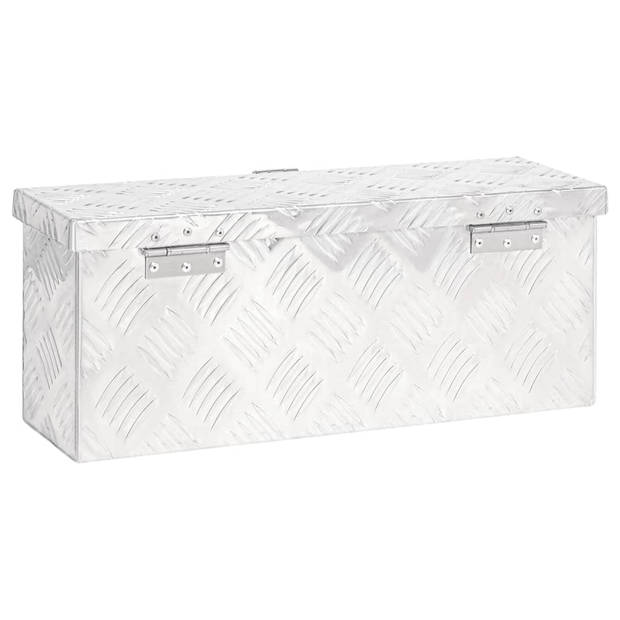 The Living Store Opbergkoffer Aluminium - 50 x 15 x 20.5 cm - Multifunctioneel