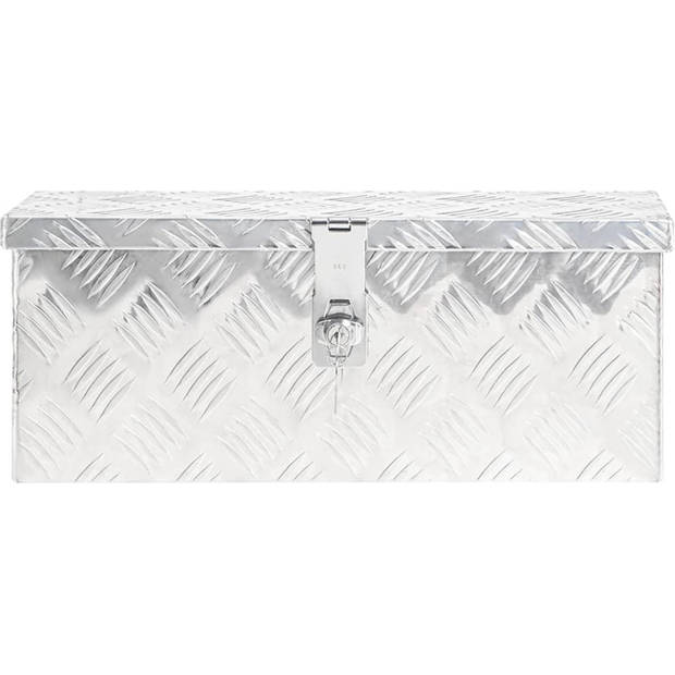 The Living Store Opbergkoffer Aluminium - 50 x 15 x 20.5 cm - Multifunctioneel