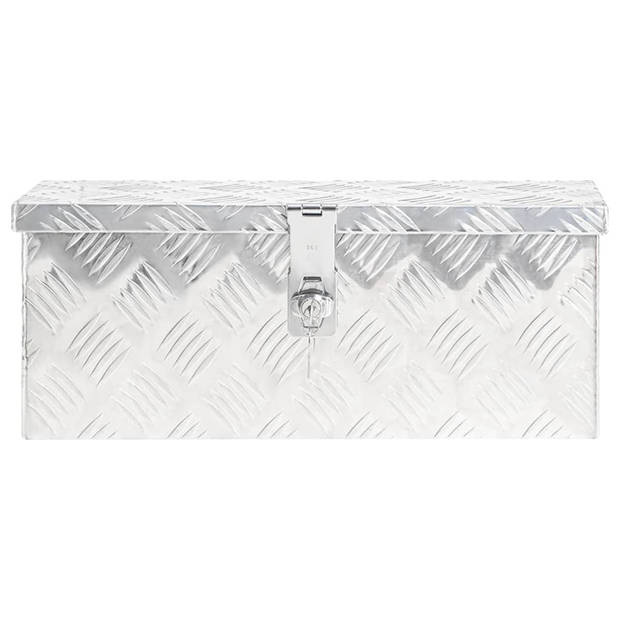 The Living Store Opbergkoffer Aluminium - 50 x 15 x 20.5 cm - Multifunctioneel