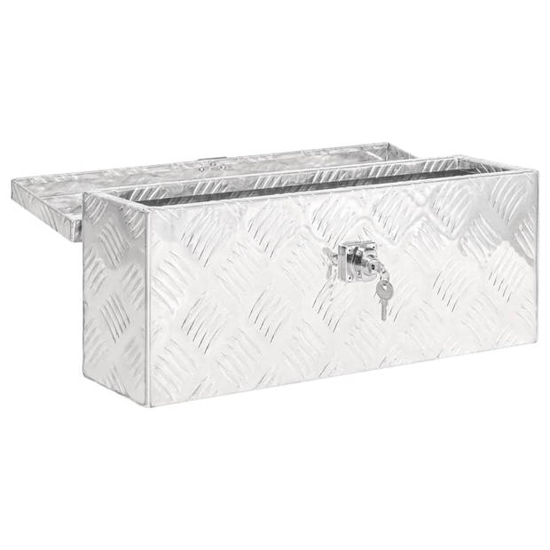 The Living Store Opbergkoffer Aluminium - 50 x 15 x 20.5 cm - Multifunctioneel