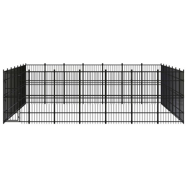 The Living Store Hondenkennel - Staal - 672x672x200 cm - Zwart