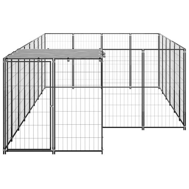 The Living Store Hondenkennel - veelzijdig - grote kooi - Afmeting- 440x220x110cm - Ken- waterbestendig dak