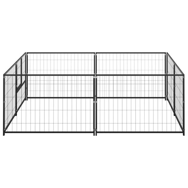 The Living Store Hondenkennel Grote Buitenren - 200 x 200 x 70 cm - Zwart