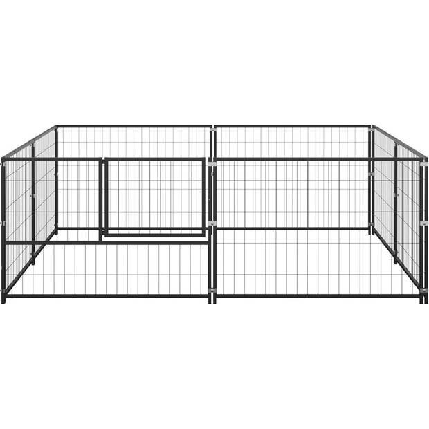 The Living Store Hondenkennel Grote Buitenren - 200 x 200 x 70 cm - Zwart