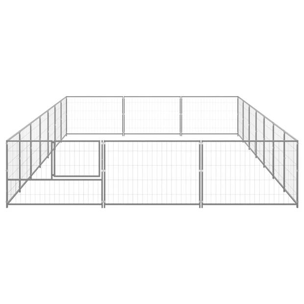 The Living Store Grote Hondenkennel - Staaldraad - Afmetingen 700x300x70cm - Zilver