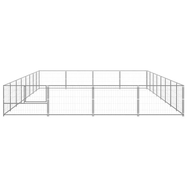 The Living Store Hondenkennel - Grote Stalen Buitenren - 800x400x70 cm - Zilverkleurig