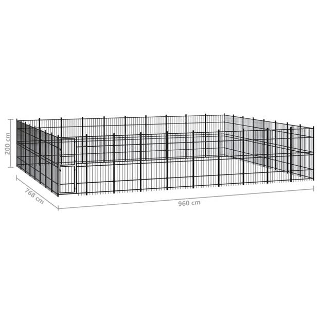 The Living Store Hondenkennel - veelzijdig - hondenkennel - Afmeting- 960 x 768 x 200 cm - Ken- stevige constructie