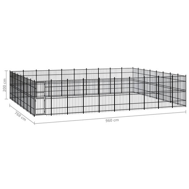 vidaXL Hondenkennel 73,73 m² staal