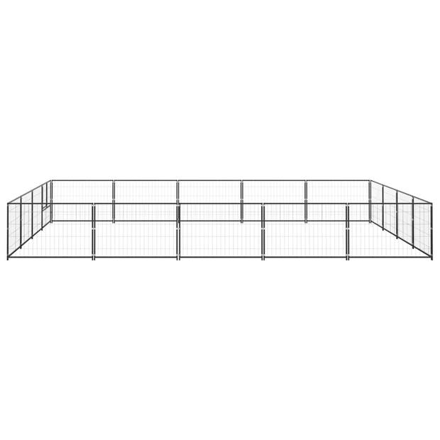 The Living Store Hondenkennel - Staal - 500 x 400 x 70 cm - zwart