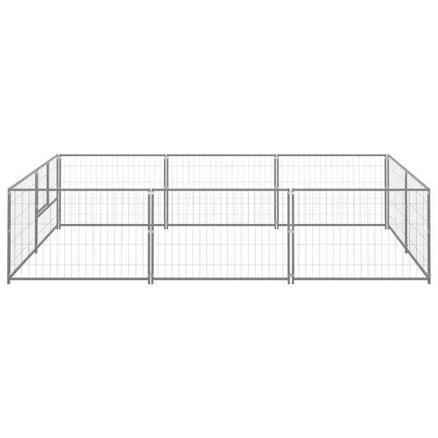 The Living Store Hondenkennel - Grote - stevige buitenren - 300 x 200 x 70 cm - Zilver