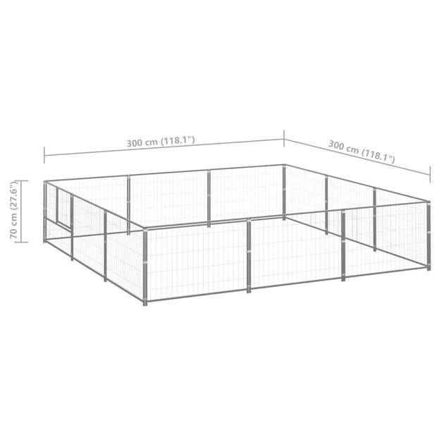 The Living Store Hondenkennel Grote Buitenren - 300 x 300 x 70 cm - Stevige Staalconstructie