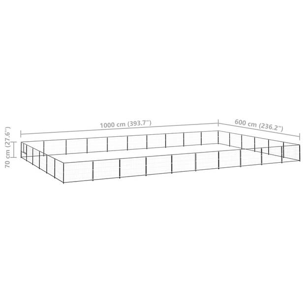The Living Store Hondenkennel - Grote buitenren 1000 x 600 x 70 cm - Staal