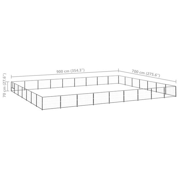 The Living Store Hondenkennel - Grote buitenren - 900x700x70 cm - Staaldraadwanden