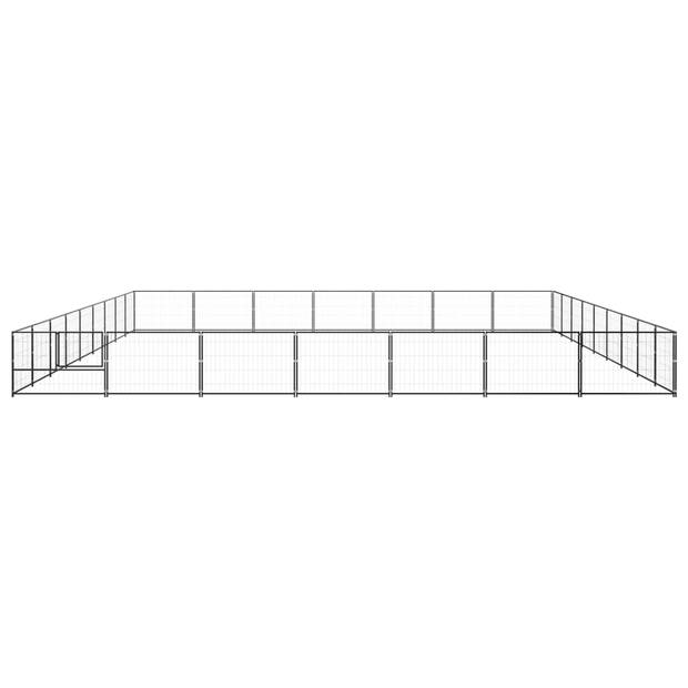 vidaXL Hondenkennel 63 m² staal zwart