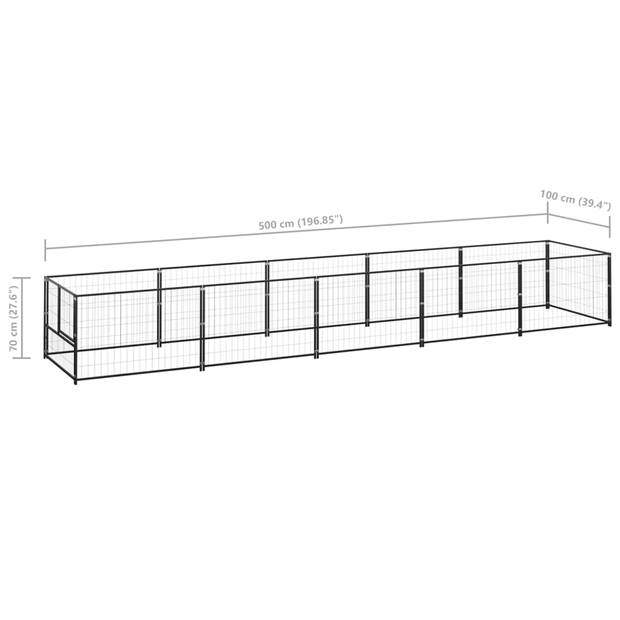 The Living Store Hondenkennel - Grote buitenren 100 x 100 x 70 cm - Stevige staalconstructie
