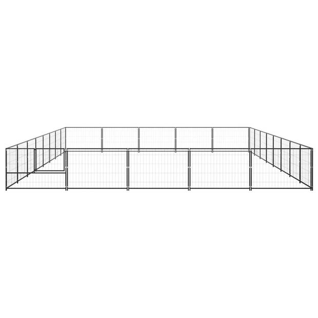 The Living Store Hondenkennel - Grote buitenren 800x500x70 cm - Staal zwart