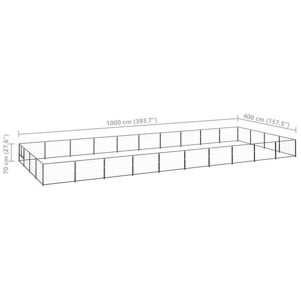 vidaXL Hondenkennel 40 m² staal zwart