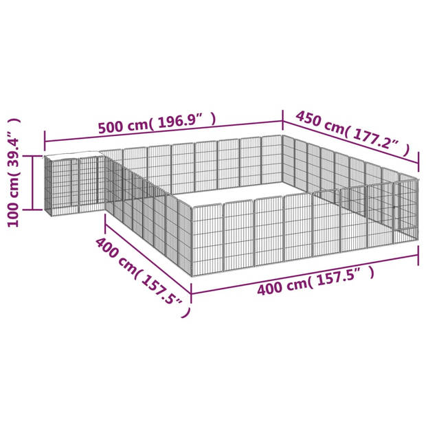 The Living Store Hondenkennel - - Buiten - 500 x 450 x 100 cm - Stevig en waterbestendig