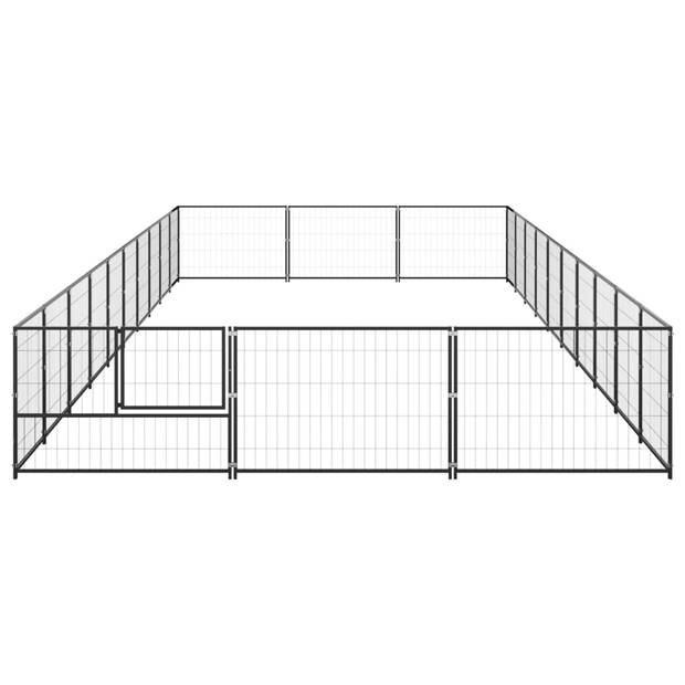 vidaXL Hondenkennel 30 m² staal zwart