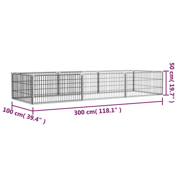 The Living Store Hondenkennel - Staal - 300 x 100 x 50 cm - Stevig en duurzaam