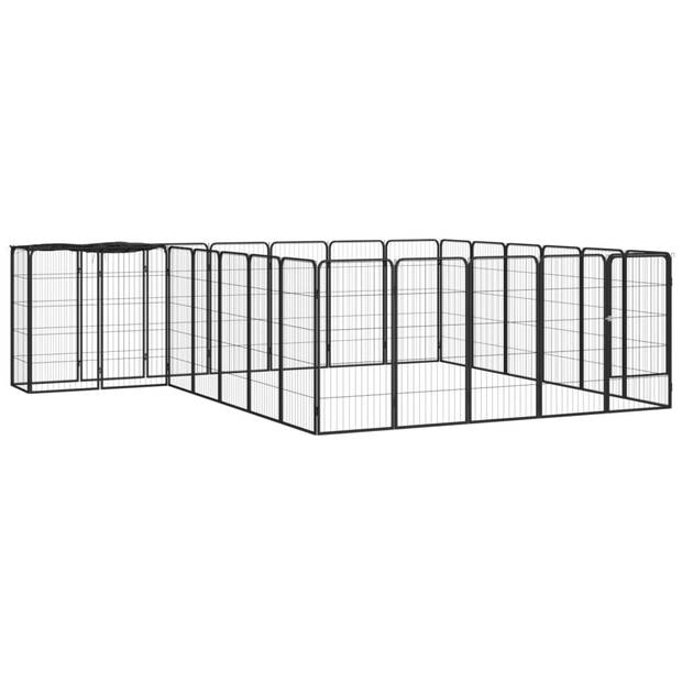 The Living Store Hondenkennel - Staal - 350 x 300 x 100 cm - Waterbestendig - Zwart