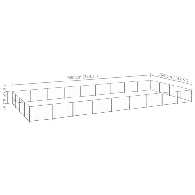 The Living Store Hondenkennel - Grote Stalen Buitenren - 900x400x70 cm