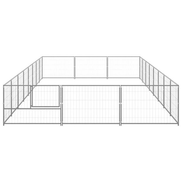 The Living Store Hondenkennel - Grote buitenren in zilver - 800 x 300 x 70 cm (L x B x H)