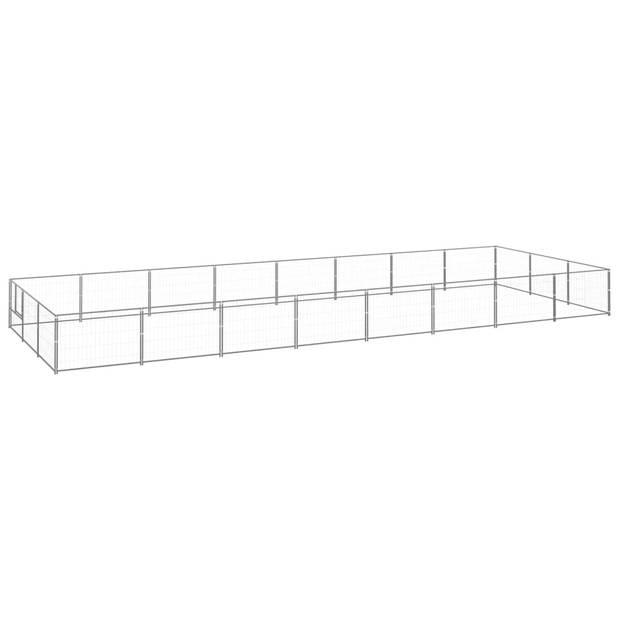 The Living Store Hondenkennel - Grote buitenren in zilver - 800 x 300 x 70 cm (L x B x H)