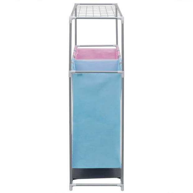 The Living Store Wasmand 2-delig - 70 x 30 x 80 cm - Kleurgecodeerde manden - Ruim bovenschap