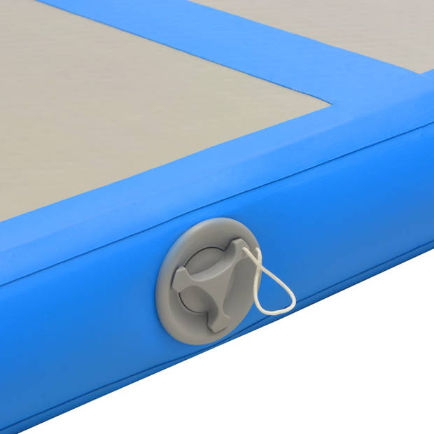 The Living Store Gymnastiekmat met pomp opblaasbaar 600x100x10 cm PVC blauw - Yogamat
