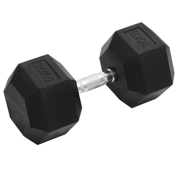 The Living Store Dumbbell Rubbercoating - Halter - 30 kg - Multifunctioneel