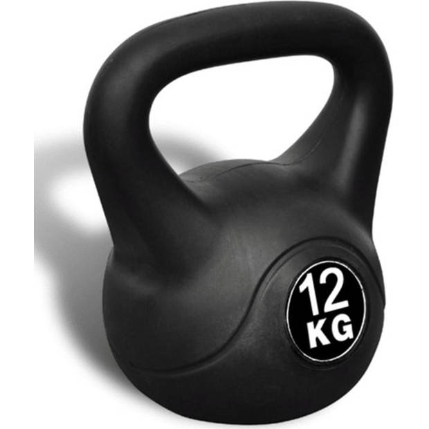 The Living Store Kettlebell Kunststof 12 kg Compact met Massieve Constructie - Geen Grondschade