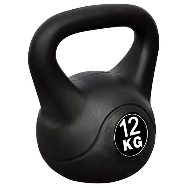 The Living Store Kettlebell Kunststof 12 kg Compact met Massieve Constructie - Geen Grondschade