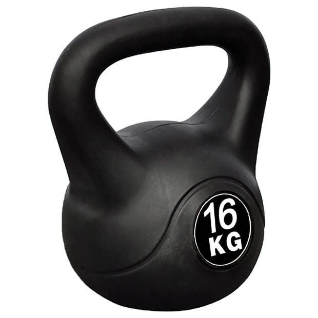 The Living Store Kettlebell Kunststof - 16 kg - Massieve constructie