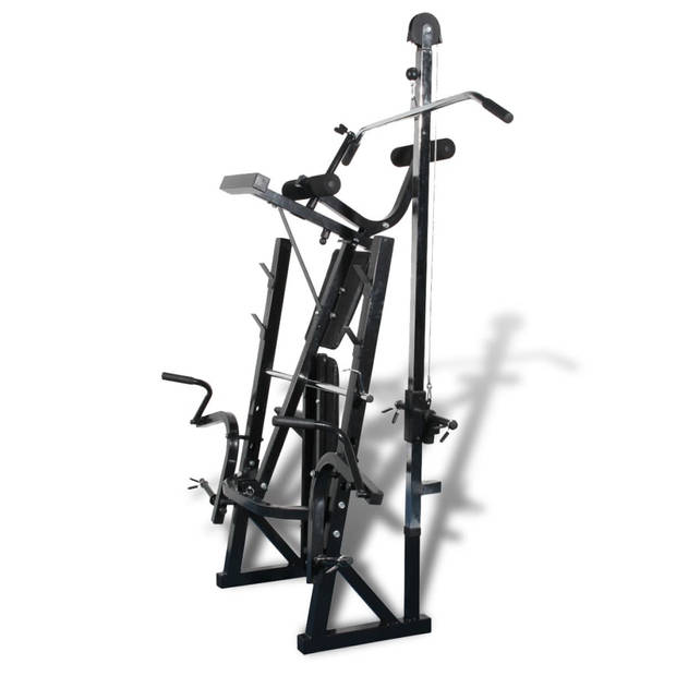 The Living Store Verstelbare Halterbank - Fitnessapparatuur - 182 x 135 x 205 cm - Staal