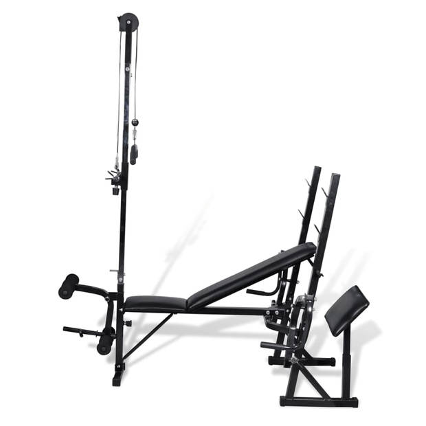 The Living Store Verstelbare Halterbank - Fitnessapparatuur - 182 x 135 x 205 cm - Staal